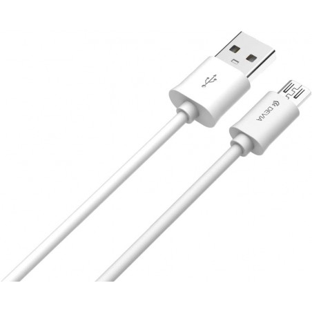 Cable Devia Smart Micro USB 1 Metro Blanco – Cable de Carga y Datos para Android DESCAN364W