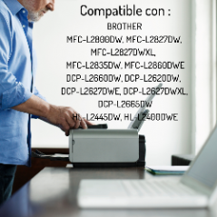 Cartucho de toner compatível TN2510XL preto com chips de duas séries.