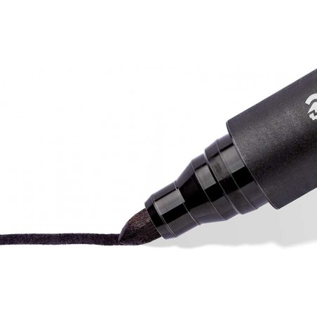 Staedtler Lumocolor 352 Marqueur Permanent - Pointe Ronde - Trait d'environ 2mm - Séchage Rapide - Couleur Noir