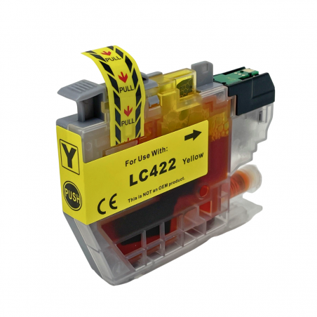 Cartouche d'encre compatible avec Brother LC422 Jaune - LC422Y