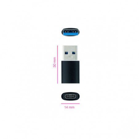 Nanocable Adaptador USB-A 3.1 Macho para USB-C Fêmea