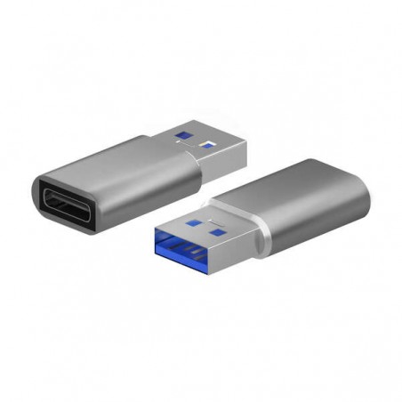 Aisens Mini Adaptador USB 3.2 Gen2/USB 2.03A - Tipo USB-C/H-A/M - Cor Cinza