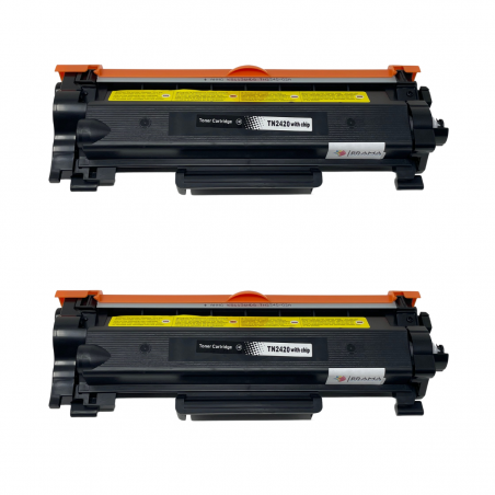 BRAMA CARTUCHOS - 2 X Toner Compatible con Cartucho Tn2420 / Tn2410 con Chip Alta Capacidad