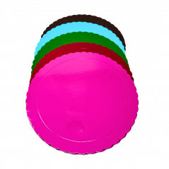 Decoracion Dulce 10 x Discos/Bases Extrafuertes de 25cm X 3 Mm. Altura para Pasteles  (Multicolor-A)