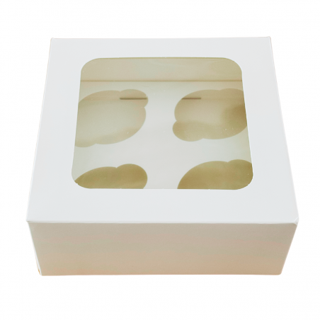 Pack de 10 cajas blancas para 4 cupcakes o muffins
