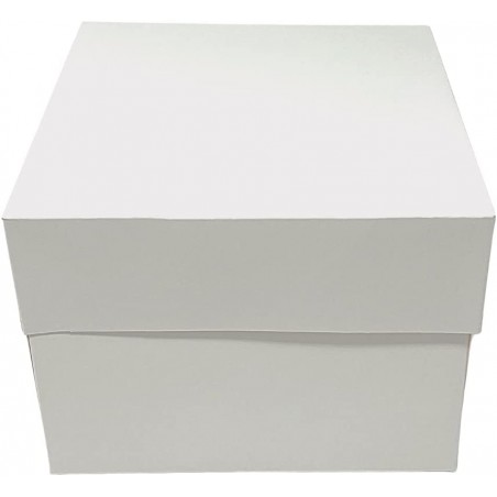 Pack de 10 Caixas Brancas para Bolos 28x28x15,2 cm com Tampa - Cartão Resistente 400 gsm