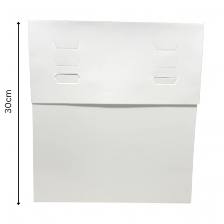 Pk de 10 Cajas para Tarta Blanca Altura Regulable 28x28 cm – Ajustable de 20 a 30 cm con Tapa