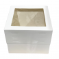 Decoraciondulce - Pk de 10 Cajas para Tartas, Blanca Altura Regulable Con Ventana 25 X 25 X 20 A 30 Cm. (25x25)