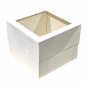 Pack de 10 Cajas Blancas para Tartas con Altura Regulable y Ventana 20 x 20 cm Altura Ajustable de 20 a 30 cm