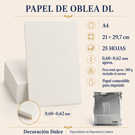 25 X papier gaufrette kiteable 0.6mm L6