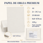 25 Hojas de Papel de Oblea Premium comestible A4 0.65 - 0.7mm