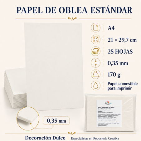 25 x A4 Wafer Paper - 0.35mm- Est