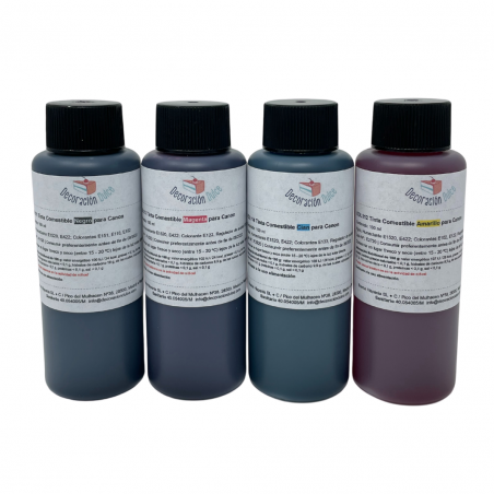 4 X Botes de 100ml de Tinta Comestible para Impresoras Canon